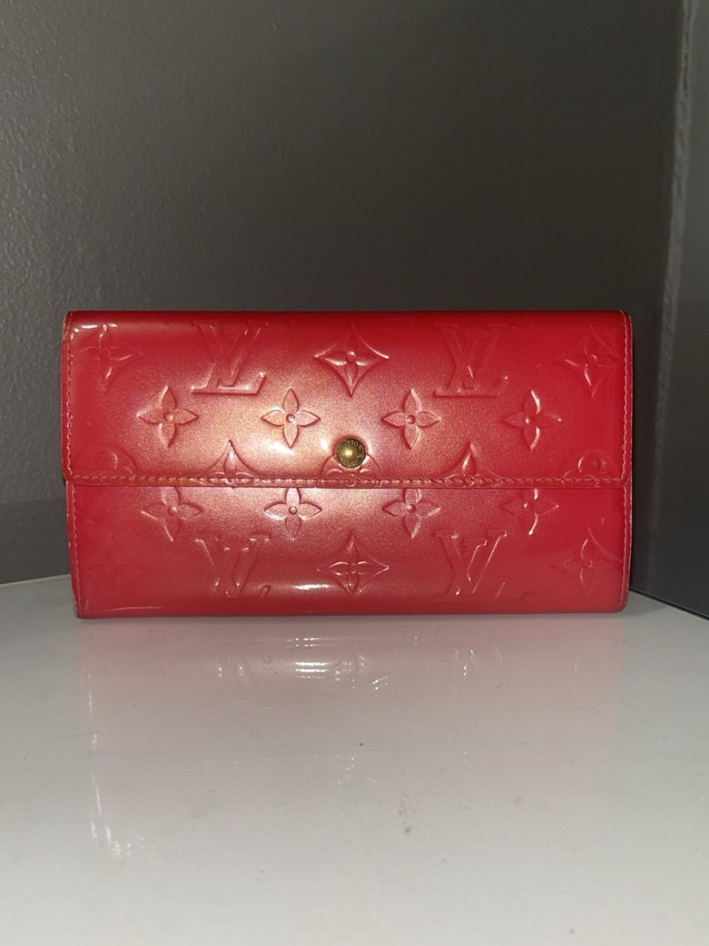 Louis Vuitton Monogram Pink Vernis Wallet TH0066